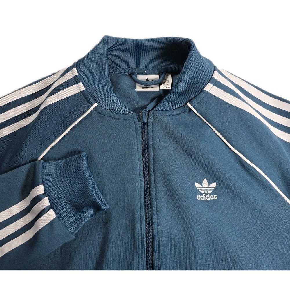 adidas Youth Superstar Track Jacket CE2394 AV1008 Dark Steel Full Zip Small